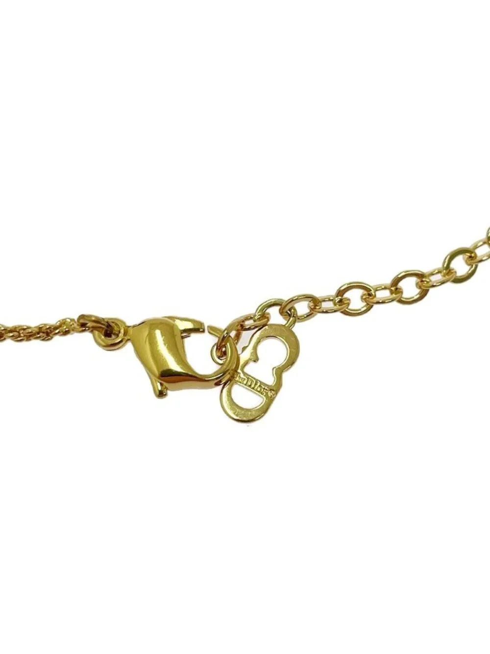 Dior Emblem Logo Necklace Gold